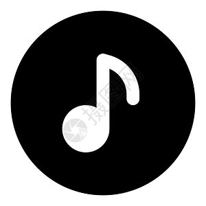 黑色圆圈音乐应用程序矢量设计元素图片