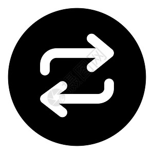 循环符号黑色圆圈循环播放音乐矢量设计图标插画