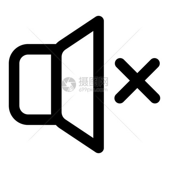 音量哑带有横跨符号Logotype图片