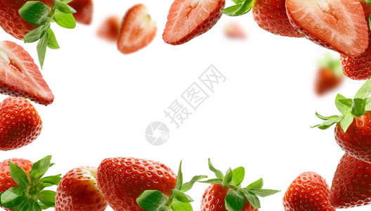 草莓框框形的许多草莓孤立在白色背景上框形的许多草莓孤立在白色背景上背景