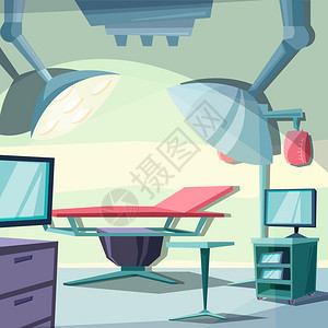 急诊室手术卡通图片背景图片