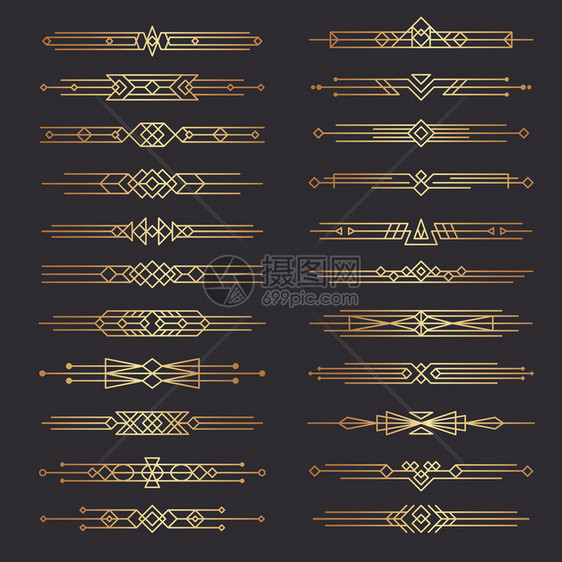 艺术拆分器线条形状的装饰边界最小swirlcocor1920s矢量模板分隔器收藏说明边界拆分器为页面滚动经典框架矢量模板分隔器收图片
