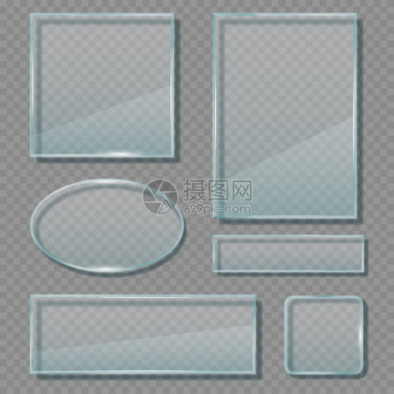 玻璃板晶体透明反射框架几何空形状矢量光标模板丙烯反射玻璃空白光滑形状透明图示几何反射框架矢量空形状模板图片