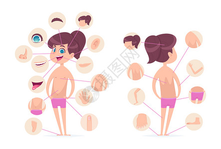 鼻子出血女男插画