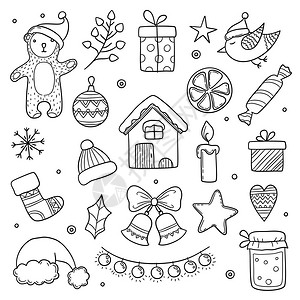 圣诞节面条冬季X马字动物可爱的礼树衣雪花图画X马雪花绘圣诞节卡通元素图解面条图片