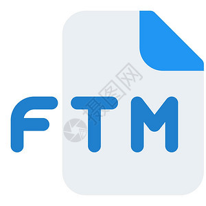 蓝色FTM文件矢量设计图标图片