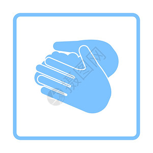 消毒图标洗手图标蓝框架设计矢量说明背景