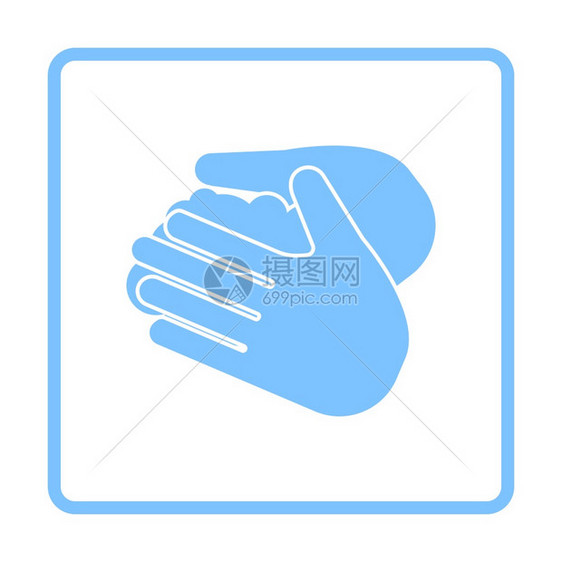 洗手图标蓝框架设计矢量说明图片