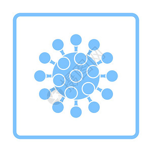 新冠分子图标蓝框架设计矢量说明图片