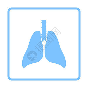 人类肺部图标蓝框架设计矢量说明图片