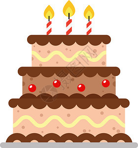 带有蜡烛的卡通生日蛋糕图片
