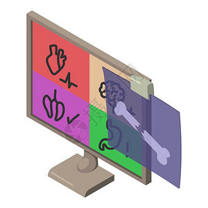 医学检查图标矢量图标用于网络的几何图示等量体样式背景图片