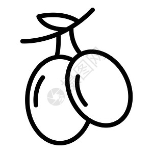 黑色背景李子插画