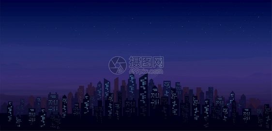 现代城市之夜图片