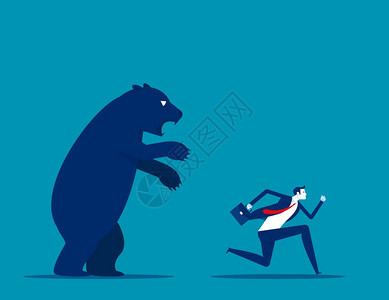 熊市场呈现下跌趋势股市图片