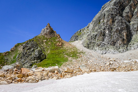 阿尔卑斯山冰川和奈夫雪地貌法国阿尔卑斯山法国阿尔卑斯山的冰川和奈夫雪地貌图片