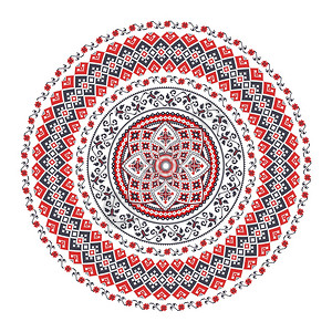传统的罗马尼亚圆轮装饰元素矢量模板图片