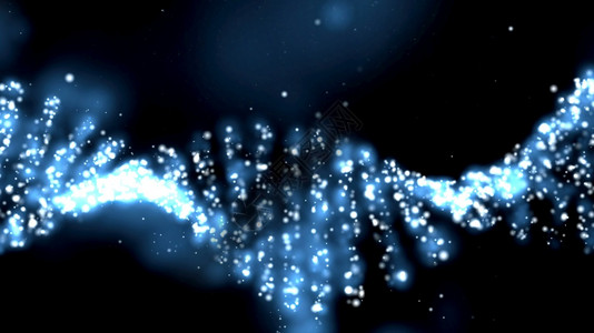 DnaHelix蓝色背景上的旋转分子图片
