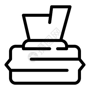 湿巾大纲用于在白色背景上隔离的网络设计卫生湿巾图标大纲样式插画