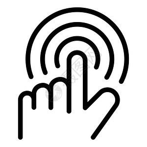 触摸交互式tv图标大纲触动交互式矢量图标用于孤立白背景上的网络设计