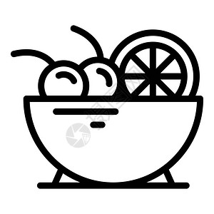 的网络设计美食水果沙拉矢量图标大纲美食水果沙拉图标大纲样式插画