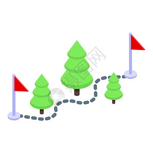 珠江行程边际路径图标用于在白色背景上孤立的网络设计行程路径矢量