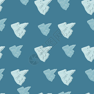简单冬季自然无缝海洋图案配有面条纹冰山装饰品蓝调色板冰川艺术作品在织物设计纺品印刷包装封面矢量图解方非常出色简单冬季自然配有面条图片