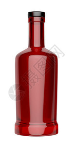 红色液化瓶子前方的视图白背景上孤立的红色液化瓶子图片