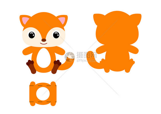卡通可爱狐狸包装设计插图图片