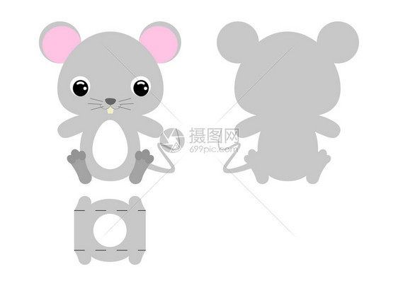 卡通可爱老鼠包装设计插图图片