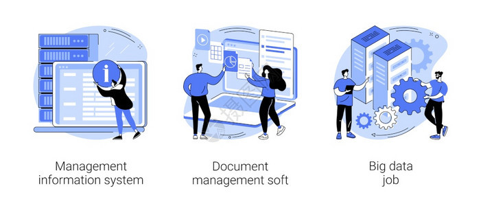 管理信息系统软文件管理大数据工作在线共享可视化抽象比喻信息收集和分析抽象概念矢量图解背景图片
