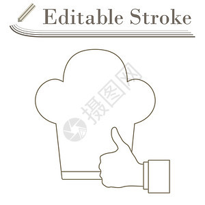 缩略图到主厨标可编辑的Stroke简单设计矢量说明图片