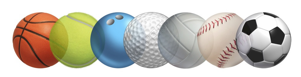 体育设备背景包括足球篮网和高尔夫包括乒乓网曲棍作为健康娱乐包括带有3D插图的复制空间图片