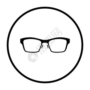 商业女眼镜图标薄环板设计矢量说明图片