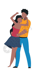 跳舞的夫妇卡通者向音乐转变孤独的拥抱男女可爱的人在娱乐迪斯科俱部共度时间浪漫约会或音乐节矢量插图舞蹈夫妇人们在娱乐俱部共度时间矢图片