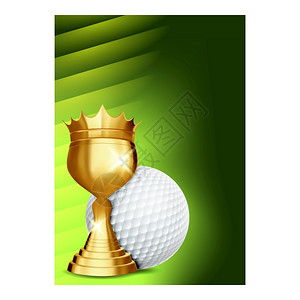GolfCupforGolferColfColor锦标高尔夫球和俱乐部Tee和金奖给赢家球员休闲比赛促进宣传概念布局说明高尔夫杯图片