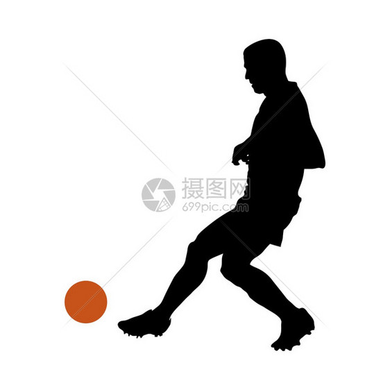 足球选手侧影光滑和清洁设计矢量说明舞蹈和运动组图片
