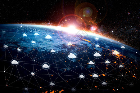云计算技术和创新观念中的云计算技术和在线数据存储云服务器数据存储用于全球商业网络概念云数据传输的互联网服务器连接云计算技术和创新图片