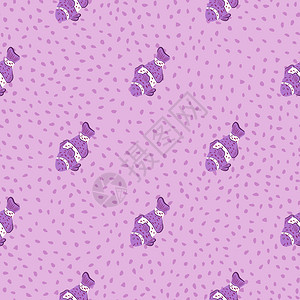 紫色小丑鱼矢量背景图图片