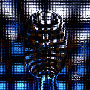 虚拟man由数字据制成的头部3D插图man由数字据制成的头部图片