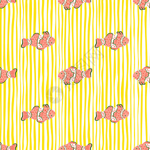 粉红小丑鱼矢量背景图图片