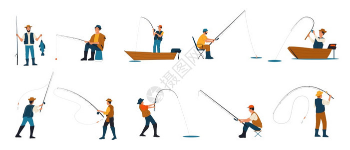 渔民捕鱼者图集图片