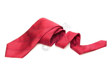 白色背景的红条纹领带图片