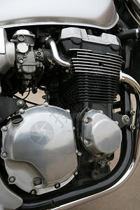 现代摩托车的强大引擎图片