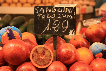 巴塞罗那西班牙市场新红橙子背景图片