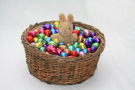 东方兔子和巧克力鸡蛋图片