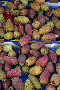 法国普罗旺斯一个当地市场的新鲜仙人掌无花果或欢乐图片