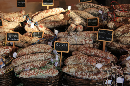 法国普罗韦纳尔市场香肠图片