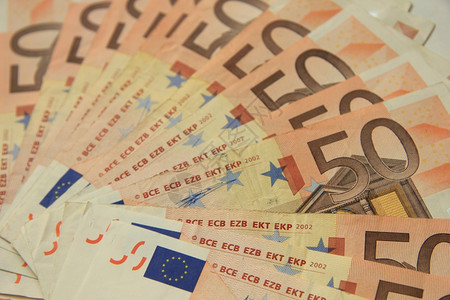50欧元现钞货币50背景图片