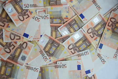 50欧元现钞货币50背景图片